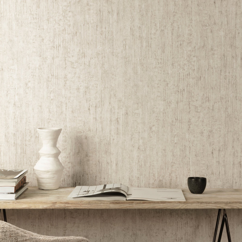 Textured Vibes Collection Abstract Concrete Wallpaper Roll, Beige