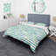 Ensemble de housse de couette en microfibre à rayures blanches et vertes 3 pièces-2032547018