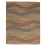 Wool Striped Area Rug in Brown/Gray/Taupe