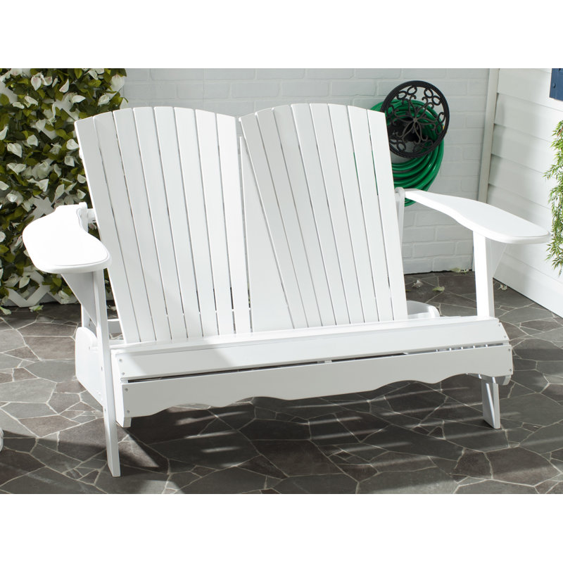 Hartnell Solid Wood Acacia Outdoor Bench, White