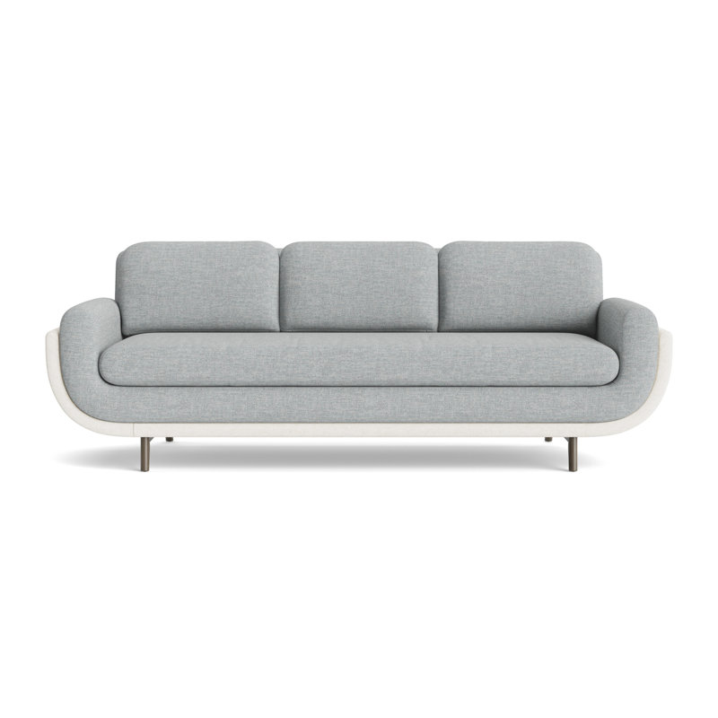 Regatta 100 Sofa, Driftwood, Textured Slub Weave-Sky BlueLinen