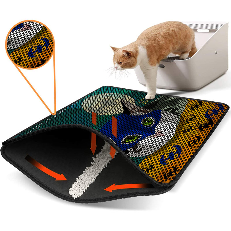 Premium Cat Litter Mat, 18 x 24 inches | 50% PVC / 50% Polyester, Machine Washable & Vacuum Friendly | Durable, Easy-Clean Design for Pet Owners | Protect Your Floors from Litter Messes