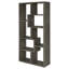 Bibliothèque en bois géométrique à 8 niveaux à dos ouvert gris vieilli avec étagères verticales en bois franc d'ingénierie pour le rangement de la bibliothèque