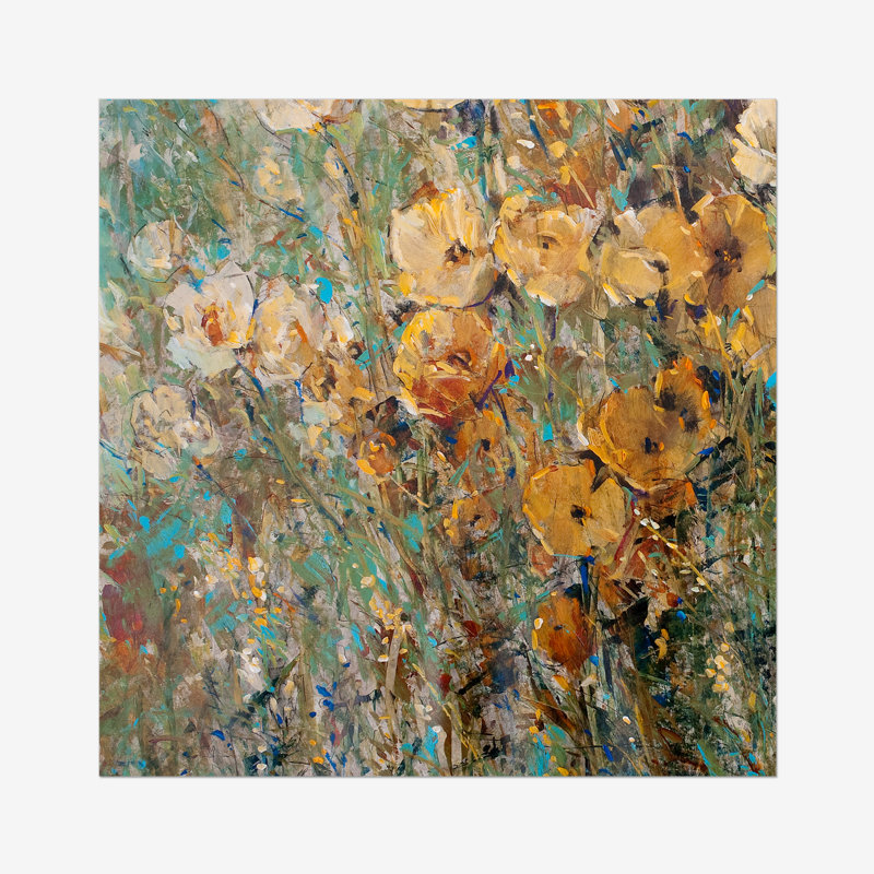 Amber Poppy Field I by Timothy O' Toole - Painting, 76cm H x 76cm W, Paper Print