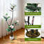 Magnolia artificiel réaliste, haute plante en caoutchouc artificiel de 7 pi avec 6 fleurs blanches, pot de fleurs blanc, décoration intérieure pour le salon, le bureau et le balcon