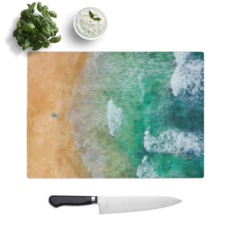 Tempered Glass On the Gold Coast of Australia Chopping Board, 20 cm x 28.5 cm