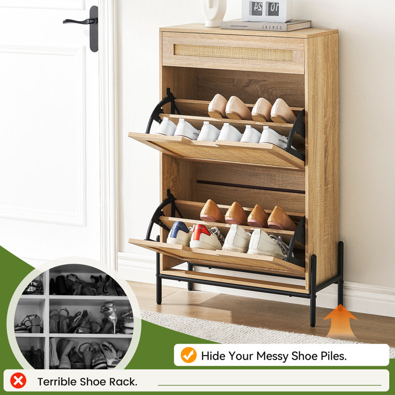 Shoe Storage Cabinet, Yellow/Black