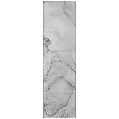 Tapis de couloir d'extérieur 8 po gris