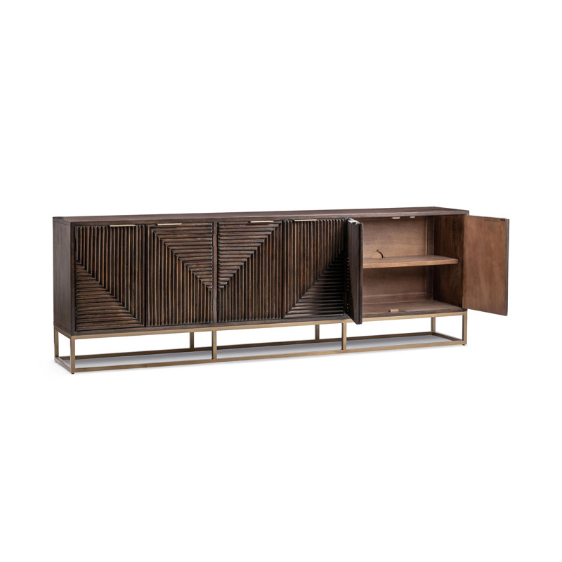 Buffet en bois de manguier de Flint, 36" H x 108" W x 18" D