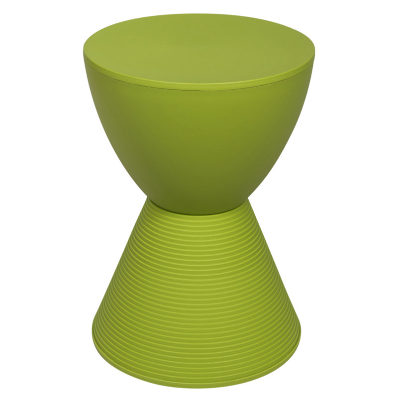 Durant Modern Hourglass Drum End Table with Removable Storage Lid, Indoor Outdoor Side Table & Small Patio Stool, No Assembly Lightweight Accent Table
