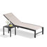 Chaise longue inclinable en métal pour patio avec table d'appoint en aluminium