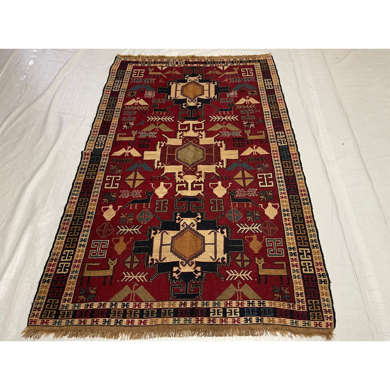 Tapis tribal anatolien fait à la main 4X6 Kilim