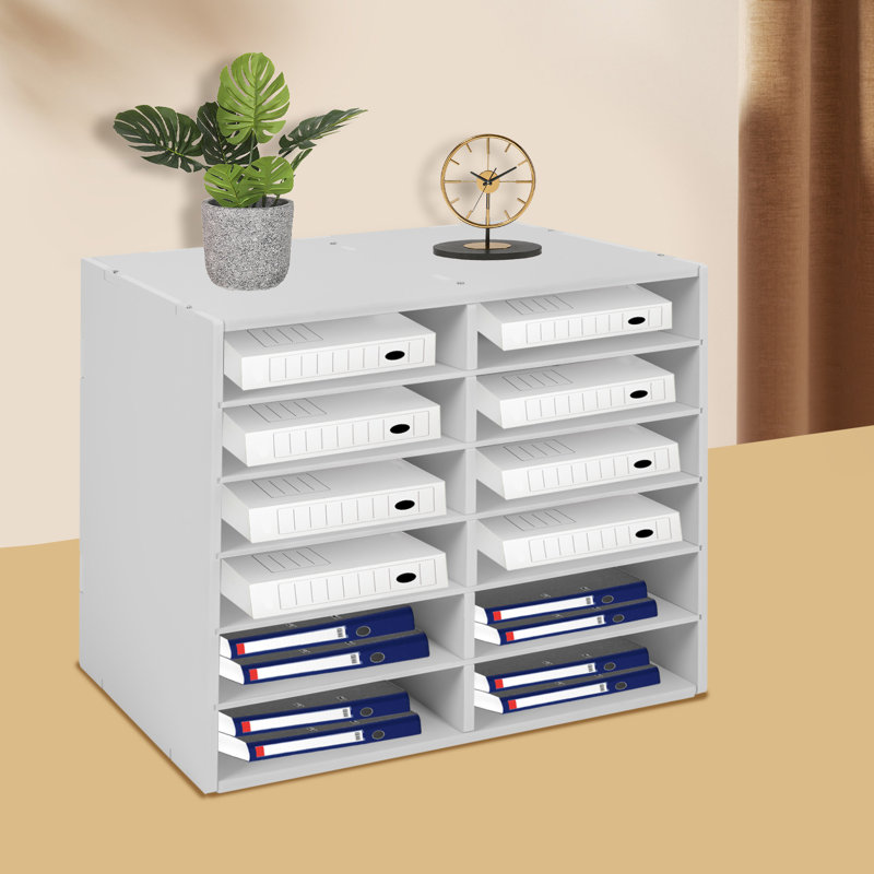 Kinlea 12-grid Desktop File Organizer, White