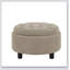 25 Inch Round Storage Ottoman With Tray, Modern Tufted Fabric Circle Coffee Table For Living Room And Bedroom-341801845