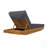 Modern Acacia Wood Outdoor Chaise Lounge With Dark Grey Water-Repellent Cushion & Integrated Headrest, Adjustable & Foldable Design For Patio, Poolside, Garden-1437229403