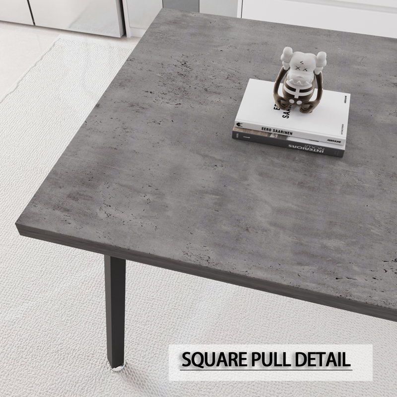 Table de salle à manger extensible pour cuisine moderne, table de salle à manger rectangulaire en panneau de fibres à densité moyenne pour 4 à 6 personnes, style industriel médiéval, avec pieds en métal, convient à la maison et à la cuisine