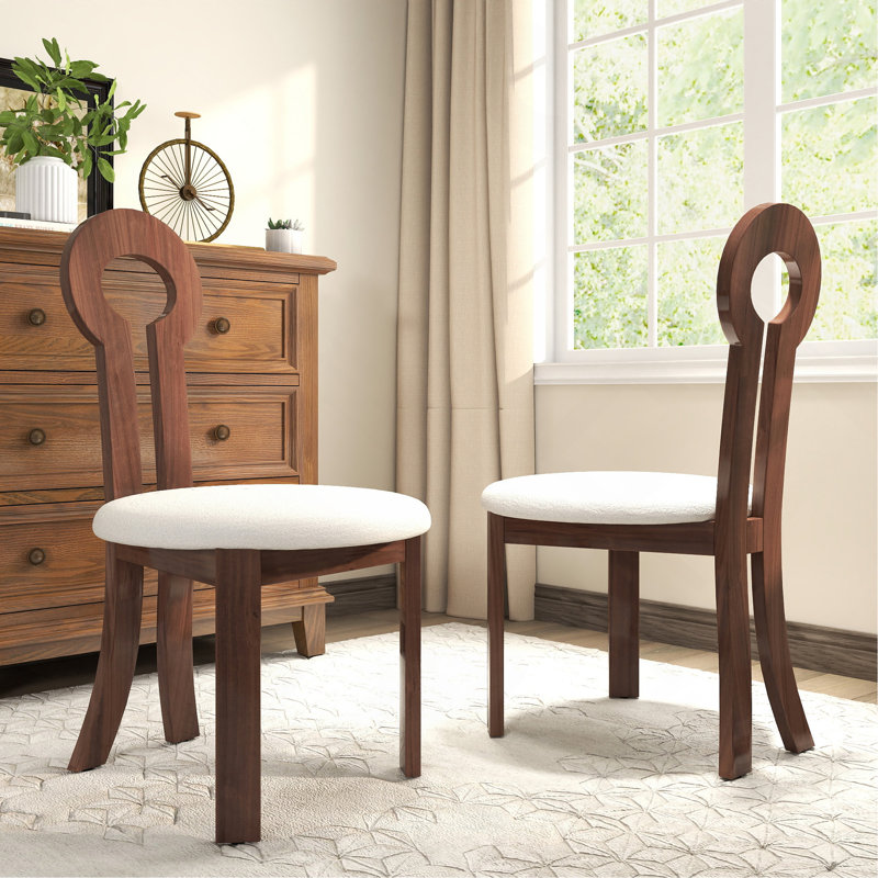 Chaise en caoutchouc et bois massif, Naturel