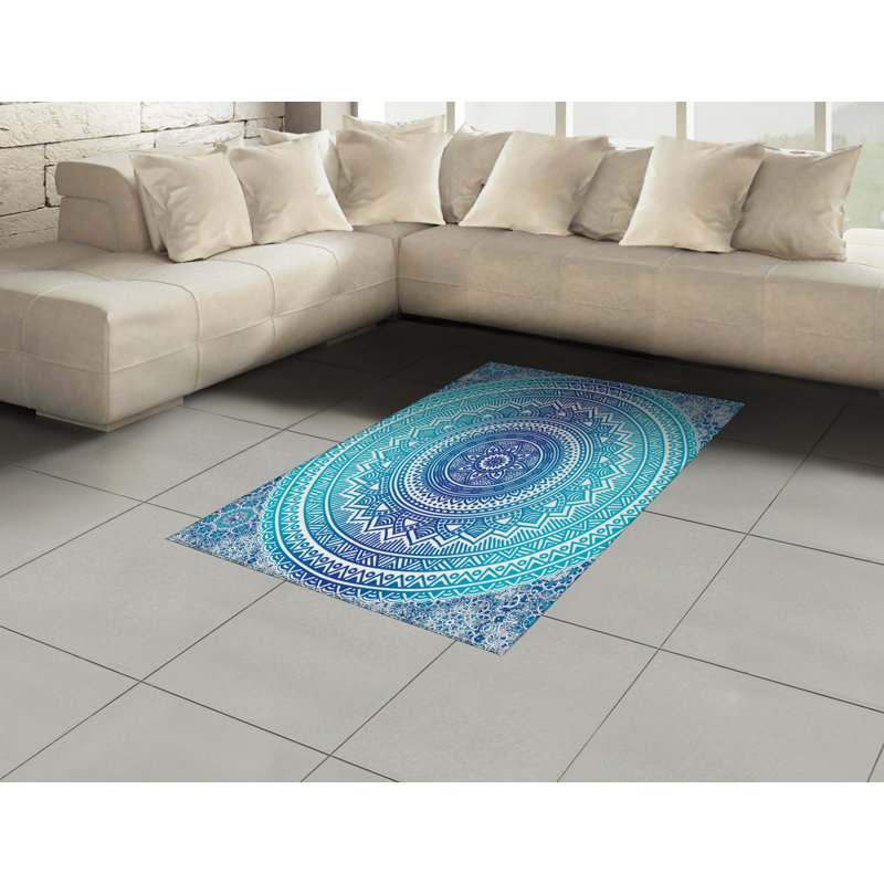 Ethnic High Density Long Fiber Poly Threads Decorative Area Rug Carpet, Rectangle 2'7" x 5'
