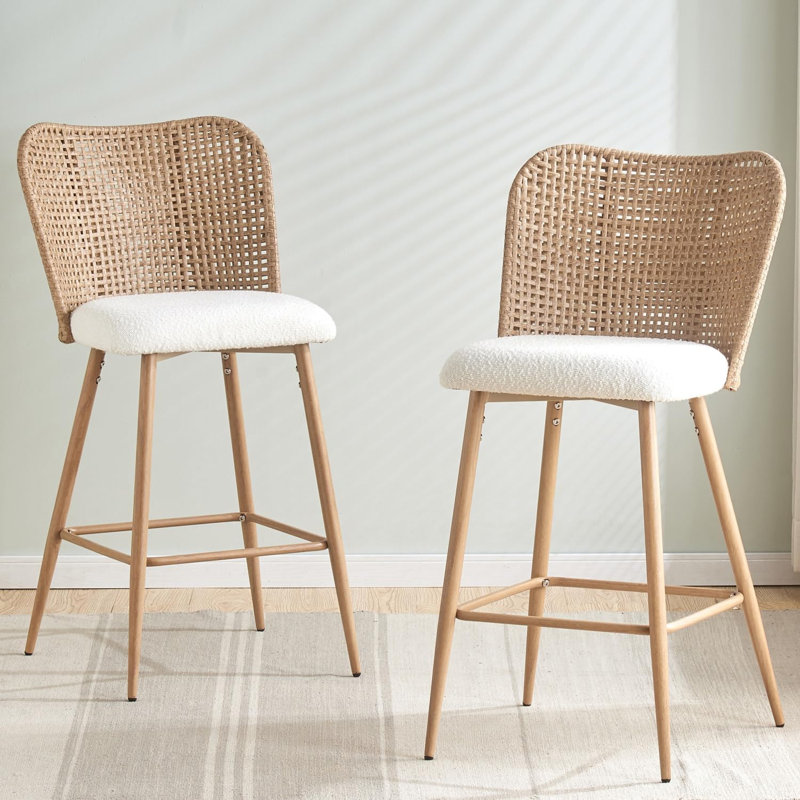 Set Of Two Cream And Brown Upholstered Fabric Open Back Side Chairs Set Of Two Cream And Brown Upholstered Fabric Open Back Side Chairs