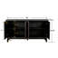 Buffet Mid-Century Buffet avec pieds en bois massif 60 po Armoire de rangement crédence avec 4 portes en losange à motif convexe et 2 tablettes console pour le salon-1850336587