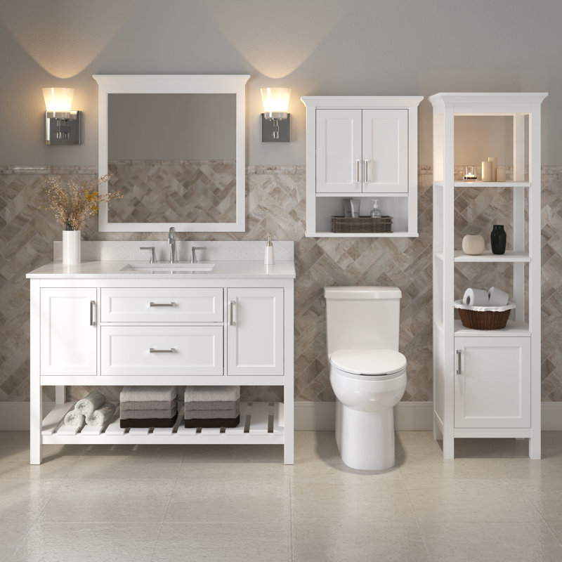 Lawson 48" White Freestanding Vanity Cabinet with Storage