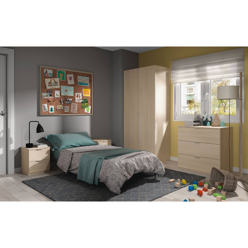 Casimiro 2 Door Manufactured Wood Wardrobe, Oak