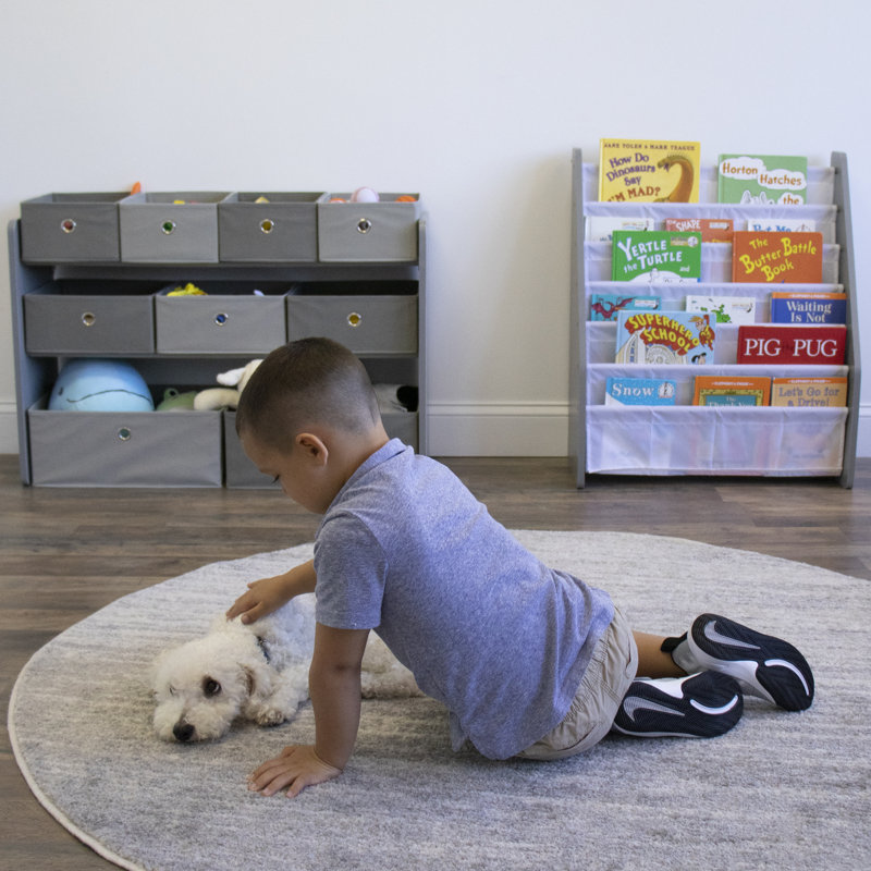 Milas Toy Organizer with Bins, Grey