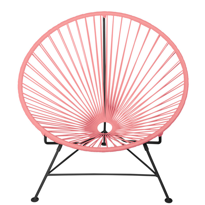 Innit Indoor Handmade Lounge Chair, Coral Weave/Black