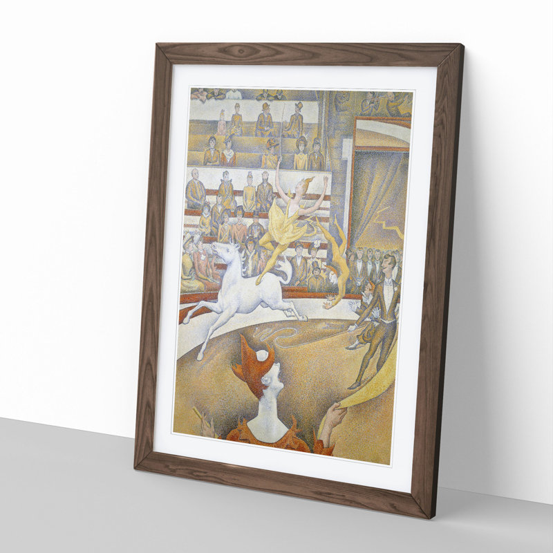 The Circus by Georges Seurat - Picture Frame Painting, Walnut Framed, 65cm H x 48cm W x 2cm D