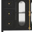 Meuble-lavabo de 36 po avec lavabo en céramique, armoire de rangement de salle de bain avec 3 tiroirs, 2 portes et 2 tablettes latérales ouvertes-121085798