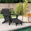 Chaise Adirondack pliable à texture bois avec repose-pieds Firepi Chairs