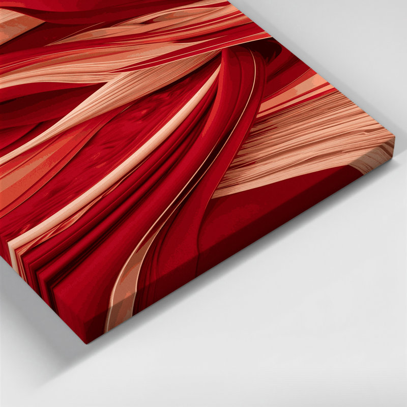 «Abstract Landscape 17», art mural sur toile rouge, H 14 po x l 11 po