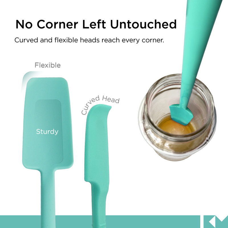 Silicone Jar & Can Spatulas, Teal