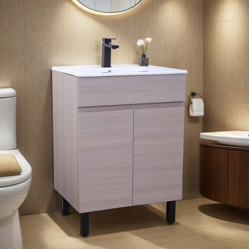 Ensemble de meuble-lavabo simple autoportant 24 po Black