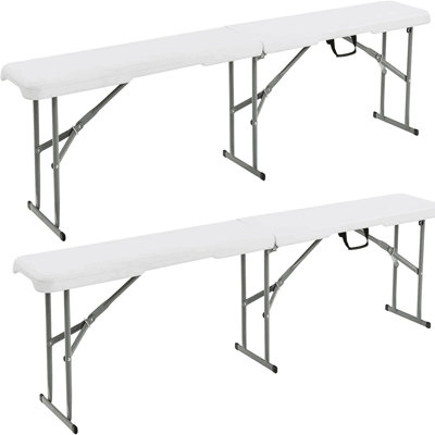 Arlmont & Co. 2pcs 6 Ft Portable Folding Bench Outdoor Picnic Bench 550 Lbs Limited For Dining by Arlmont & Co.