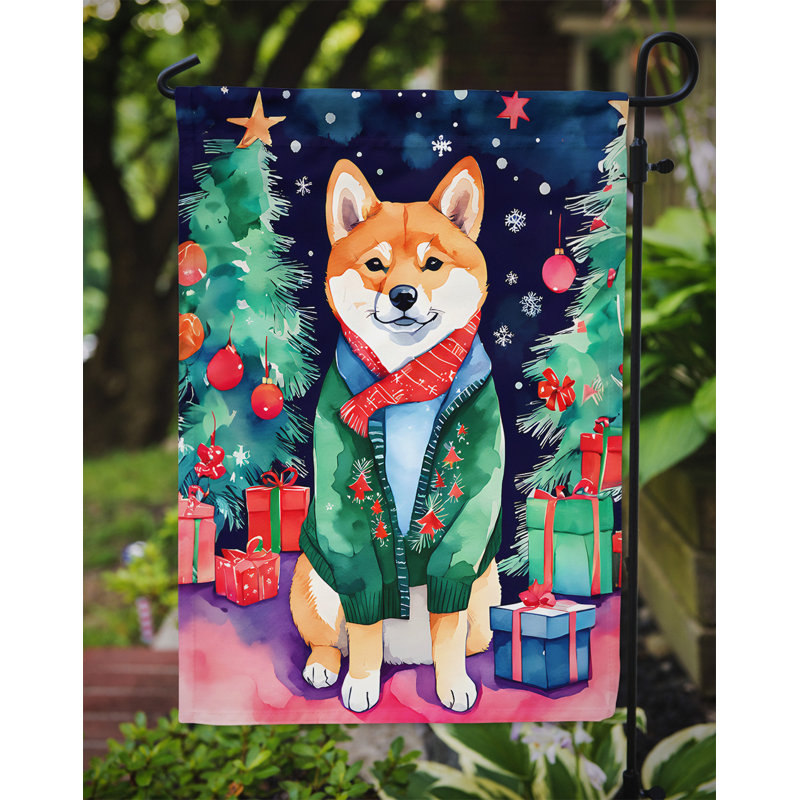 Polyester double face Noël, H 15,5 po x l 11,25 po