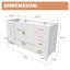 Meuble-lavabo de salle de bain de 152 cm (60 po) avec portes et tiroirs à fermeture amortie, en bois blanc