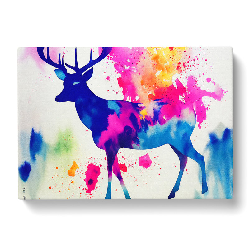 Stag Deer Vol.2 - Wrapped Canvas Painting, 35cm H x 50cm W x 3cm D