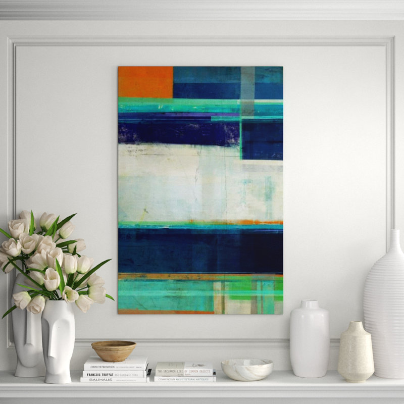 Parisian Blues II Painting by Mari Urasawa, Glass Coat, 36" H x 24" W