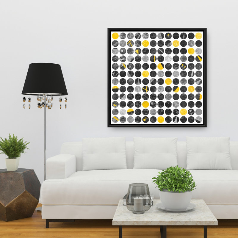 Abstract Grunge Circles - Framed Canvas Home Decor Pattern
