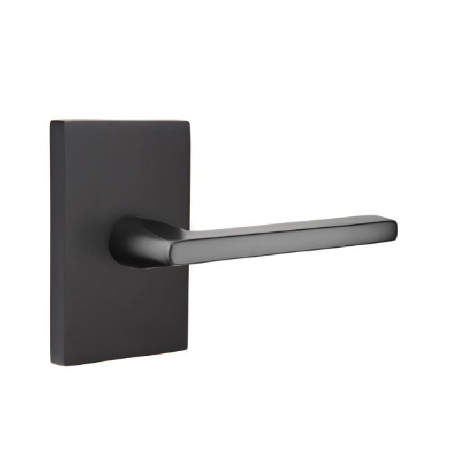 Paire de manivelles à levier droit avec rosette rectangulaire moderne Emtek 5052HLOUS19RH Helios