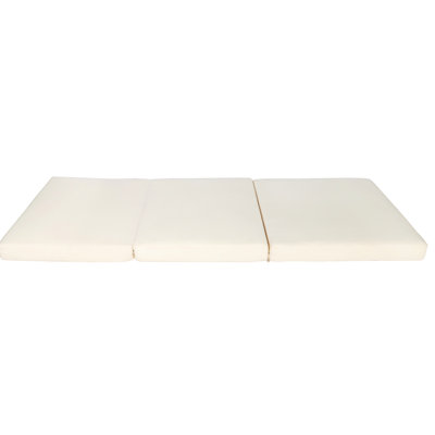 / Chaise Lounge Cushion  Three Folds . Water-, Foam Lined For A Cozy Sit. 27.02"W X 75.92"D 4.03"H, Cream - Three Folds Style. To Elements, Filled Comfort.