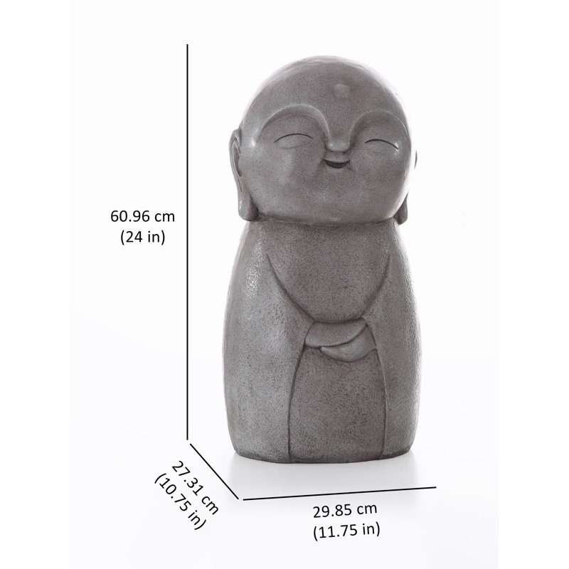 Statue Jizo japonais heureux souriant