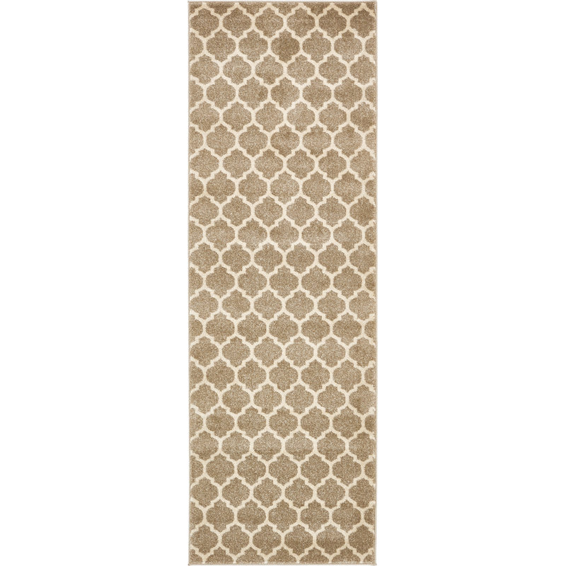 Molly Power Loom Light Brown/Beige Rug, Runner 2'7" x 8'