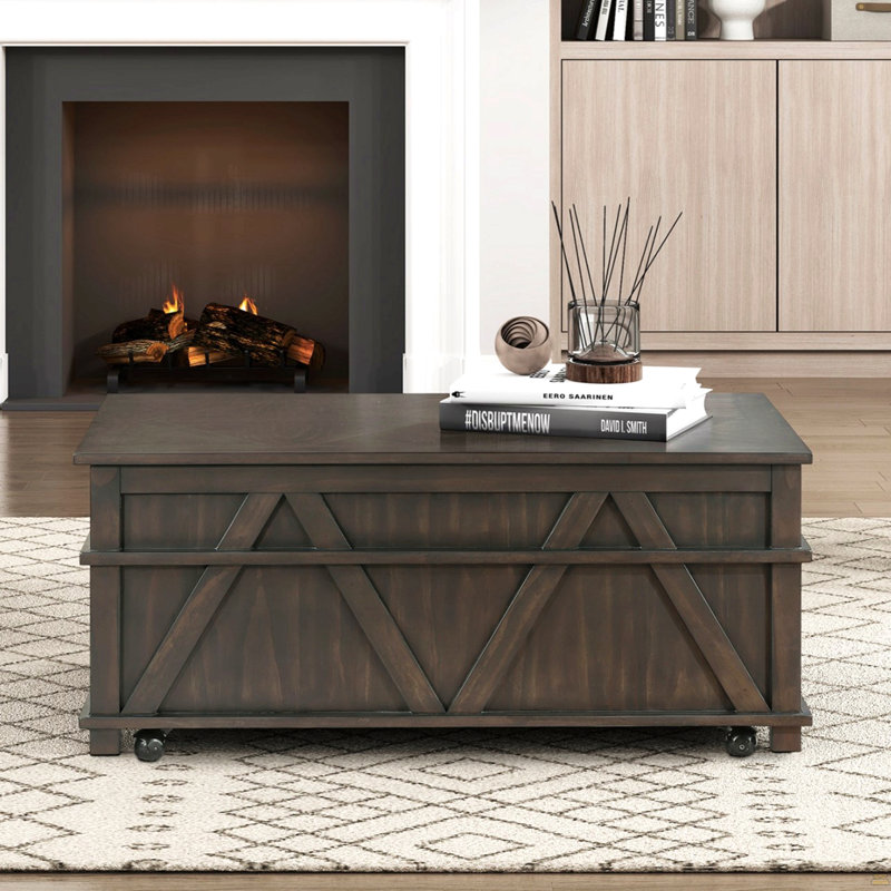 Table basse relevable avec rangement en bois durable