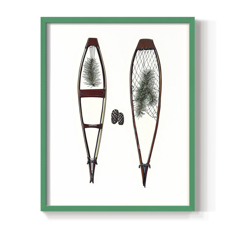 Reproduction encadrée - bois massif, Vert, H 30 po x l 24 po