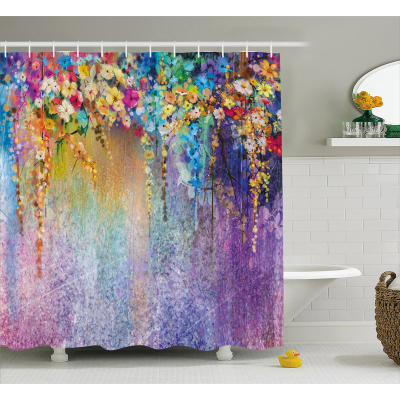  Rideau de douche Abstract Herbs Weeds Blossoms, H 75 po x l 69 po