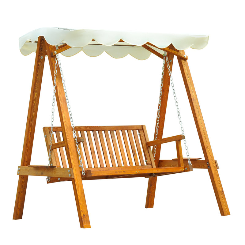 Avalyna Solid Wood Hanging Porch Swing, 161.97cm W