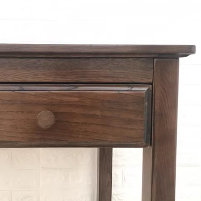 Solid wood simple three-drawer desk, Tan