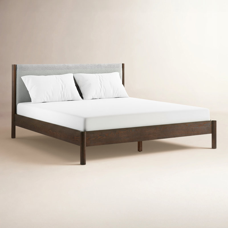 Nantucket Carolina - Modern Grey Fabric + Wenge Bed, King